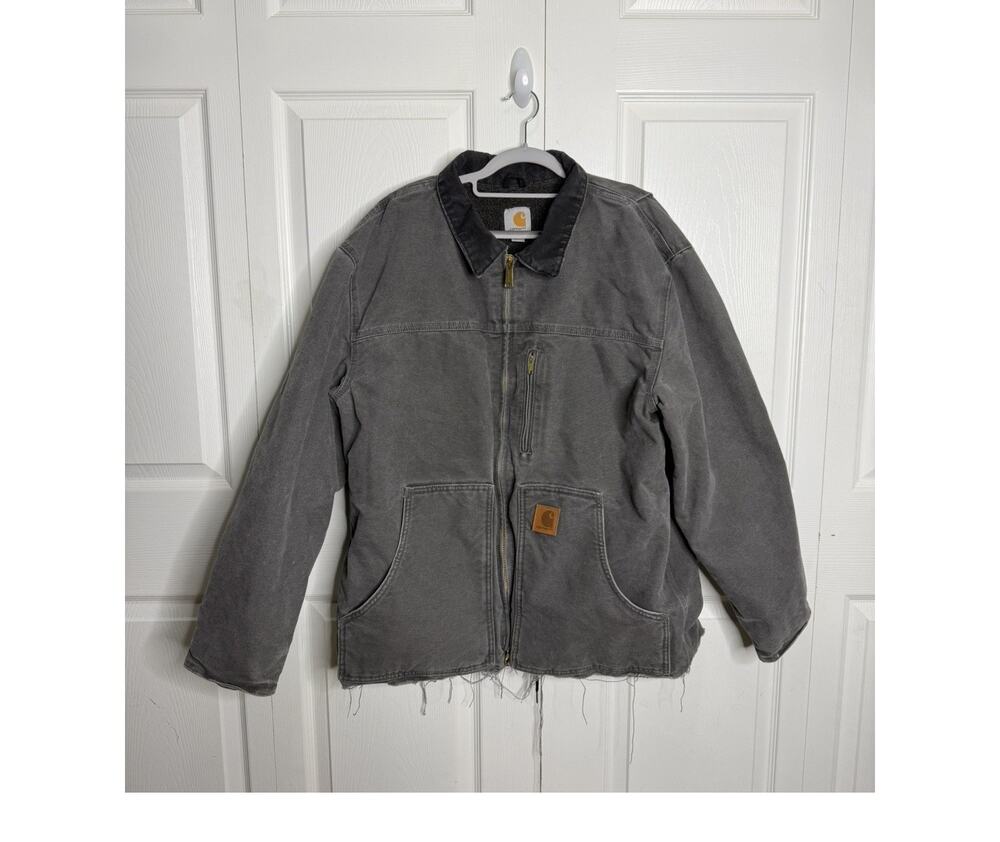 Vintage Carhartt Sandstone Ridge Jacket Coat C61 BLK Faded Black Mens Size Large